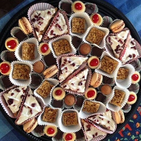 assorted holiday sweets platter