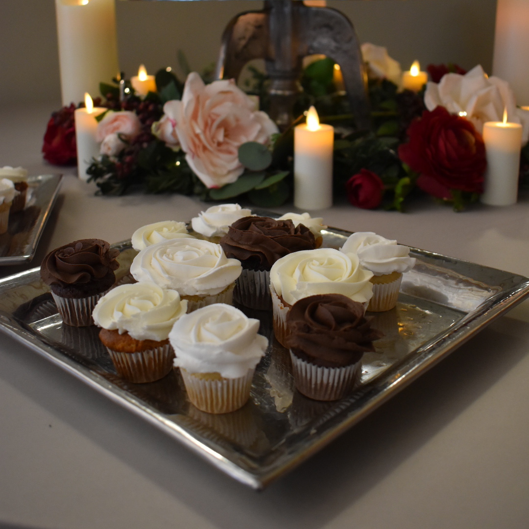 wedding cupcakes and candles